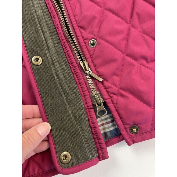 LL Bean Quilted Riding Jacket S Burgundy Preppy fisherman cabincore Chore Coat - Picture 9 of 16